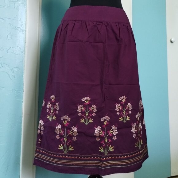 Talbots Dresses & Skirts - Talbots Purple Floral Embroidery Beaded Skirt